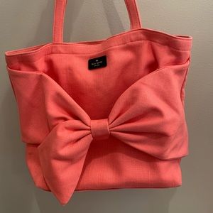 kate spade Pink Canvas Bow Tote Bag